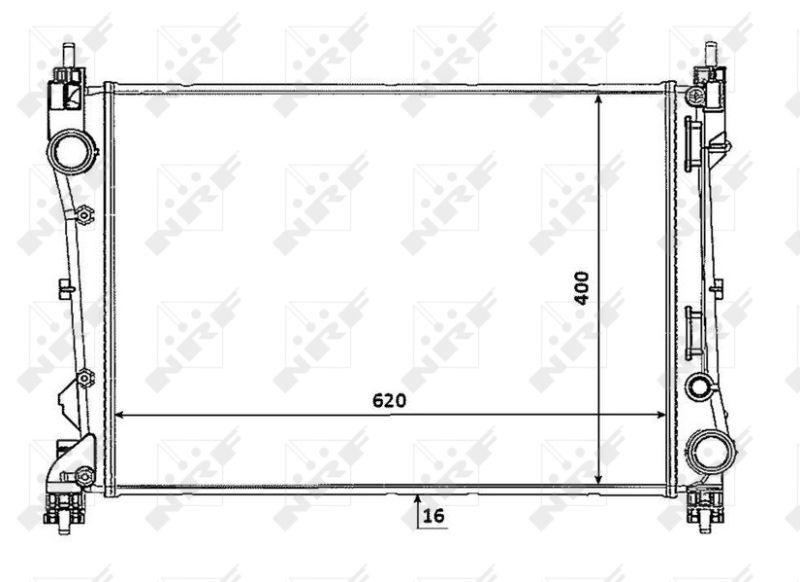 NRF 53935 Motor Radiator Doblo III 1,3 / 1.4 with A/C Combo D Bm 10 - (620X388x16) — Radiators & Fans