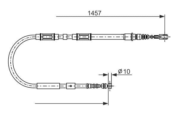 BOSCH Handbrake Cable Rear Left 93-02 Corolla — Brake Cables & Hardware