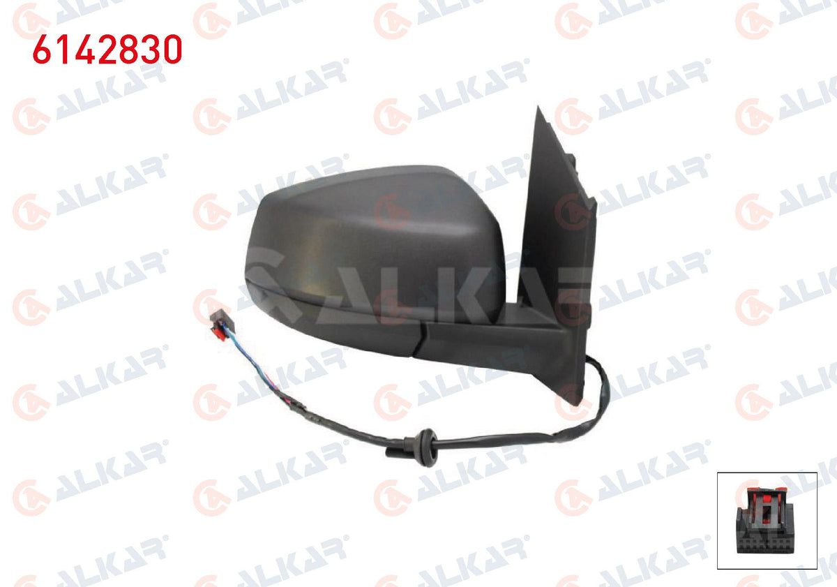 Alkar 6142830 Outer Rear View Mirror Right Electric Heated 5 Pin Ford Tourneo Connect 2022-/ Volkswagen Caddy V 202 — Mirrors