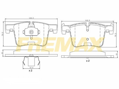 Fremax FBP-1857 Front Brake Pad (Corbon Formula) BMW F20-F21-F22-F23-F30-F31-F34-F35-4F32-F33-F36-X3 F25-X4 F26 — Brake Pads