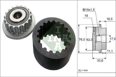 INA 535018610 - Flexible Coupling Assembly 03-T.Porter T.5 2.5 — Axles, CV Joints & Boots