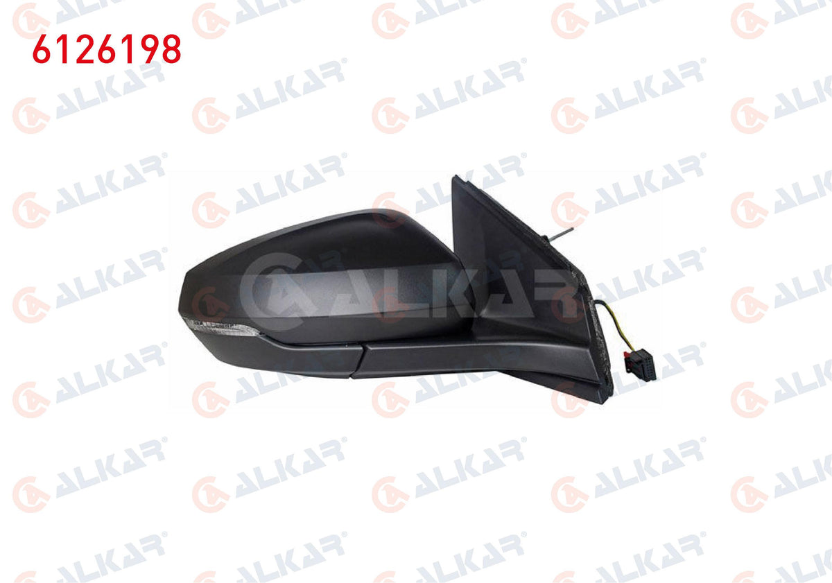 Alkar 6126198 Outer Rear View Mirror Right Electric Heated with Turn Signal 6 Pin Volkswagen Polo — Tail, Signal & Reflectors