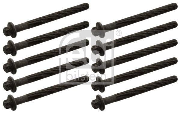FEBI Cylinder Head Bolt Set - Durable 12.9 Grade Fasteners — Cylinder Head & Block