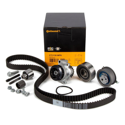 CONTINENTAL CTAM CT1139WP6 VW Golf Polo Passat T5 Crafter A3 1.2-1.6-2.0 TDI Timing Belt Kit + Wate — Water Pump & Thermostat