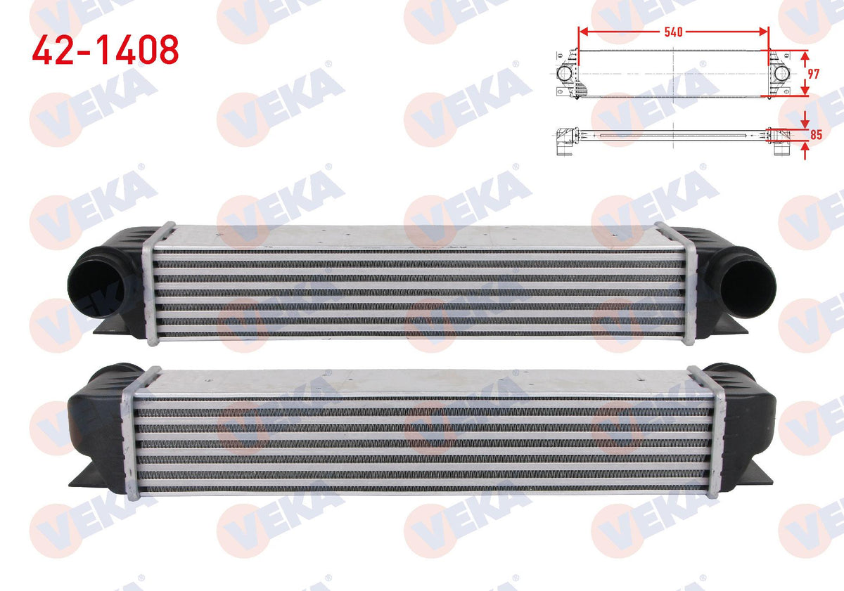 Veka 42-1408 Turbo Radiator (Intercooler) BMW 5 Series (E39) 520 D M-T-525 D-530 D 1995-2003 / 7 Series (E — Radiators & Fans
