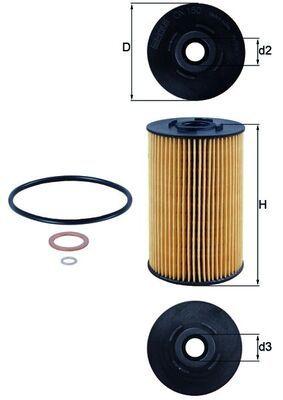 Mahle OX150D Oil Filter Unimog Om364-Om354-Om366-Om357-Om314