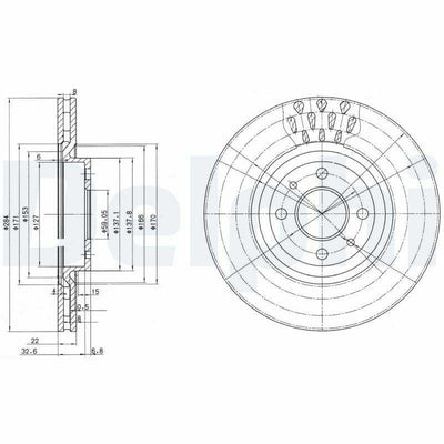 Delphi BG2617 Front Brake Disc - Compatible with Fiat Linea, Bravo and 2 more models — Brake Rotors & Drums