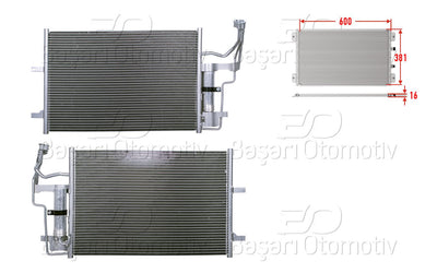 Wisco 3143482-00 A/C Condenser 600X381x16 Mazda3 5 1.3 1.6 2.0 2.3 03-08 — Condensers & Evaporators