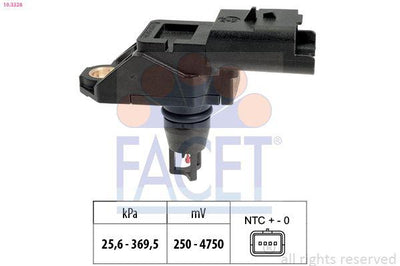 Facet 10.3328 Intake Manifold Sensor C3 C4 Ds3 Jumpy Berlingo 2008 208 3008 308 5008 Focus III Fiesta 1.6 HDi 1.5 TDCi