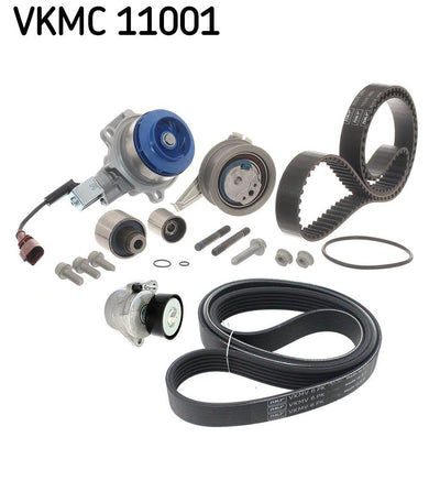 SKF VKMC11001 Timing Belt Kit Su with Pump (with Sensor) + V-Belt Tensioner Bearing Complete Kit A1 A3 — Pulleys & Tensioners