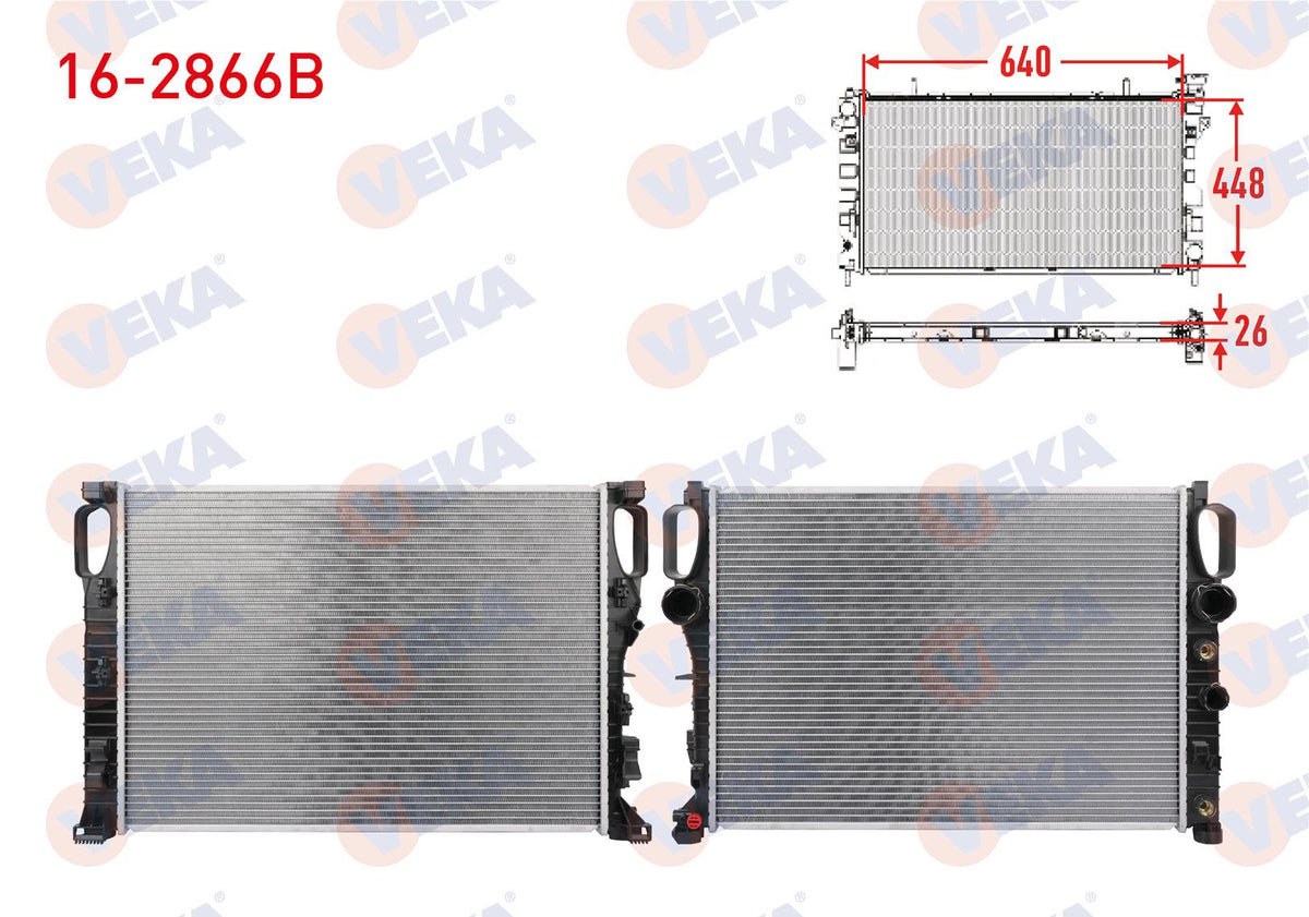 Veka 16-2866B Su Radiator Brazing Mercedes CLS (C219) CLS 350 A-T / M-T 2004-2011 / E Series (W211) E 200 — Radiators & Fans