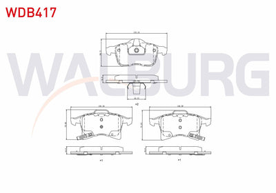 WALBURG WDB417 Brake Pad Front with Wear Indicator Astra H 1.3 CDTi 2004-2010 / Zafira B 1.6 2005-2011 / Combo C — Brake Pads