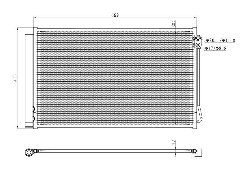 MGA 82344 A/C Condenser Mercedes Vito (W447) 111-114-116-119 CDI 2014 — Condensers & Evaporators
