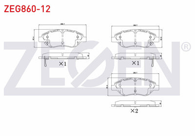 Zegen ZEG860-12 Brake Pad Front with Wear Indicator Fiat Egea 1.3 Mjt 95 Hp 2015-/ 1.4 T-Jet 120 Hp 2015-/ 1.6 M — Brake Pads
