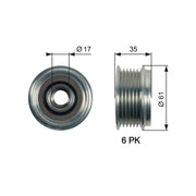 gates-alternator-pulley-oap7166, gates-alternator-pulley-installed, gates-alternator-pulley-for-touareg-q7-cayenne GATES Alternator Pulley OAP7166 - Compatible with Touareg, Q7, Cayenne - Ideal for Car Owners and Mechanics GATES Alternator Pulley OAP7166 gates, alternator-pulley, touareg, q7, cayenne, car-parts, mechanic-tools, vehicle-maintenance, auto-repair, ai-generated