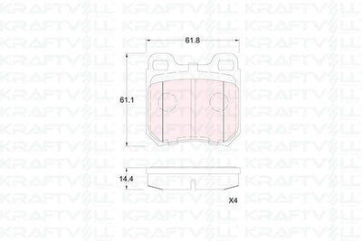 Kraftvoll 07010346 Rear Brake Pad Vectra B (95 00) Omega A (86 94) — Brake Pads