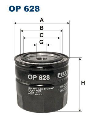Filtron OP628 Oil Filter Jeep Cherokee/G.Cherokee/Wrangler 88+ Nissan Navara/Pathfinder/X-Trail — Oil Filters
