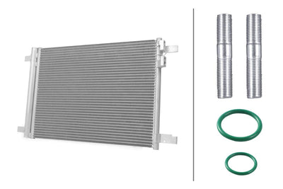 Hella 8FC366221-401 A/C Condenser Golf VII Leon 12 > — Condensers & Evaporators