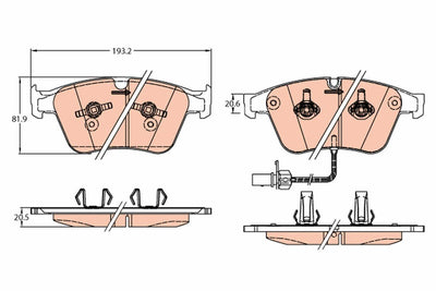 TRW GDB2177 Brake Pad Front Bentley Continental Cabrio 12-19 — Brake Pads