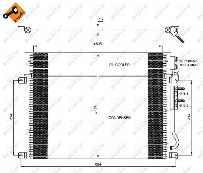 NRF 35920 A/C Condenser Commander Grand Cheroke III (618×456×20)