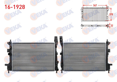 Veka 16-1928 Water Radiator Mechanical Ford Focus III 1.6 TDCi M-T Ac + /-2011 — Radiators & Fans