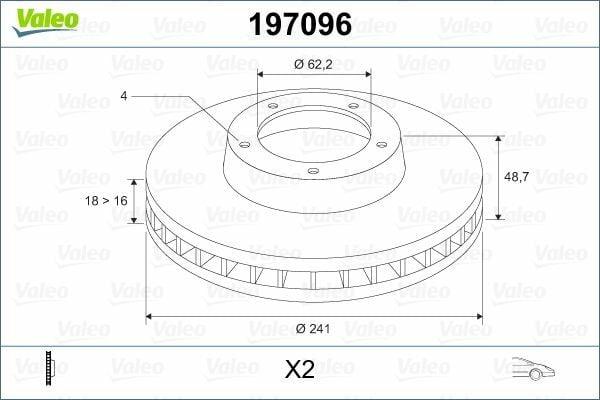 VALEO Brake Discs for i10 I & II, Picanto I & II - Ventilated, 241mm — Brake Rotors & Drums