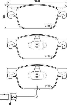 Hella Pagid 8DB355024-951 Brake Pad Front Audi A4 15>/A5 17-