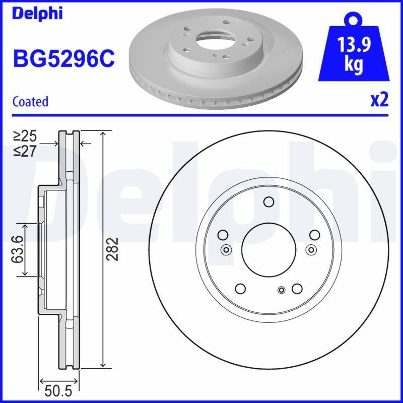 Delphi BG5296C Front Brake Disc Focus IV HN/HM/HP 01/2018>