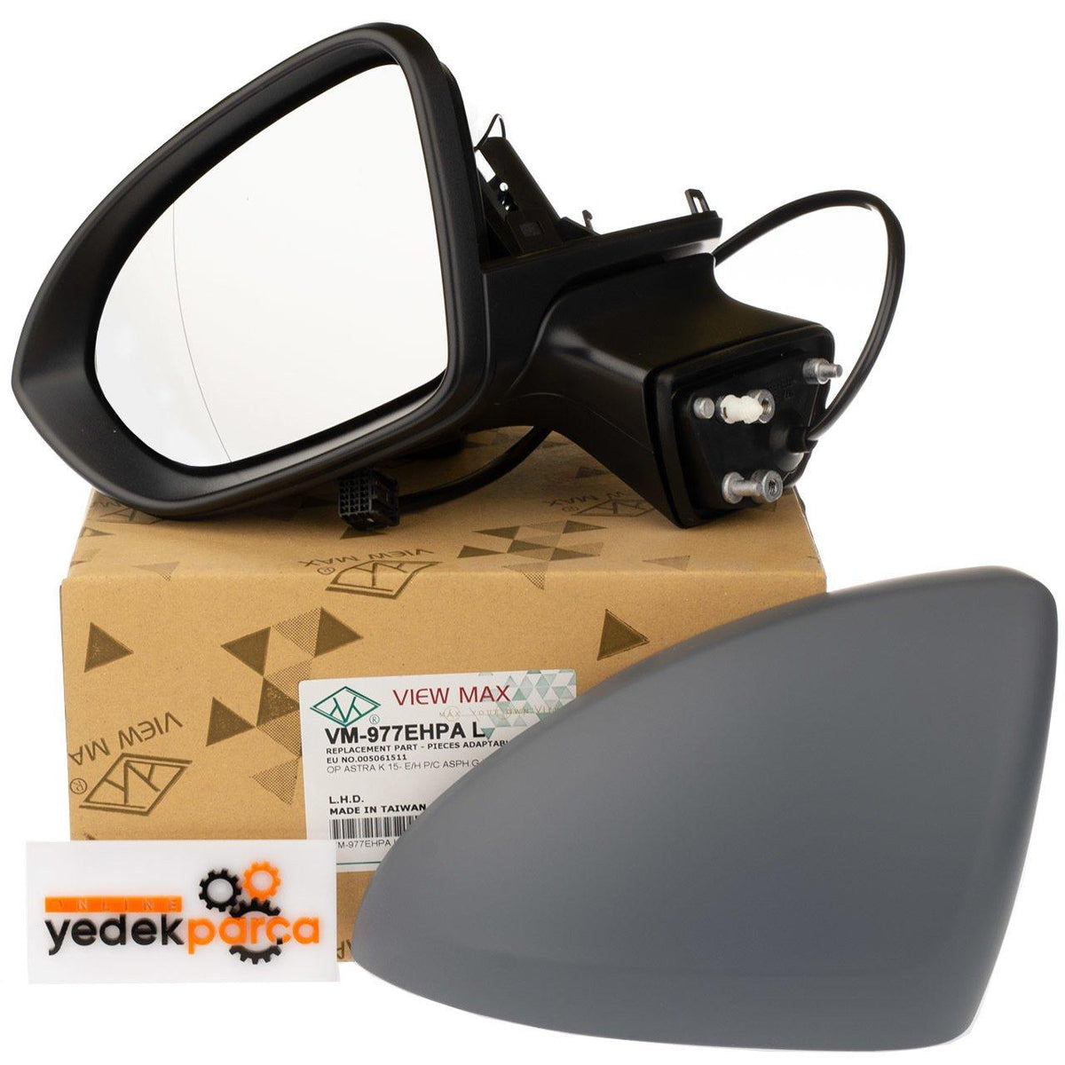 Viewmax 977EHPAL Opel Astra K Left Rear View Mirror Complete Electric Heated Primed 5 with Connector — Mirrors