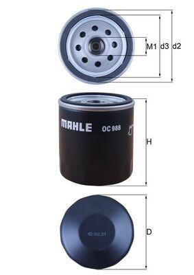 Mahle OC988 Oil Filter Toyota Corolla/Auris/Hilux/Yaris/Prado 1.4 D-4D 06-15 — Oil Filters
