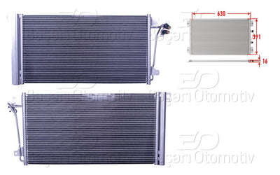 Wisco 7H0820411B A/C Condenser 630X391x16 VW T5 1.9 TDI 2.0 2.0 TSI 2.5 TDI 3.2 03 > — Condensers & Evaporators