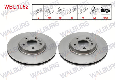 WALBURG WBD1052 Brake Disc Front Air 5 Bjn 300X28x63 — Brake Rotors & Drums