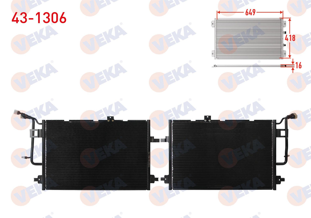 Veka 43-1306 A/C Condenser Audi A6 (4A, C4) 2.5 TDI 2001-2004 — Condensers & Evaporators