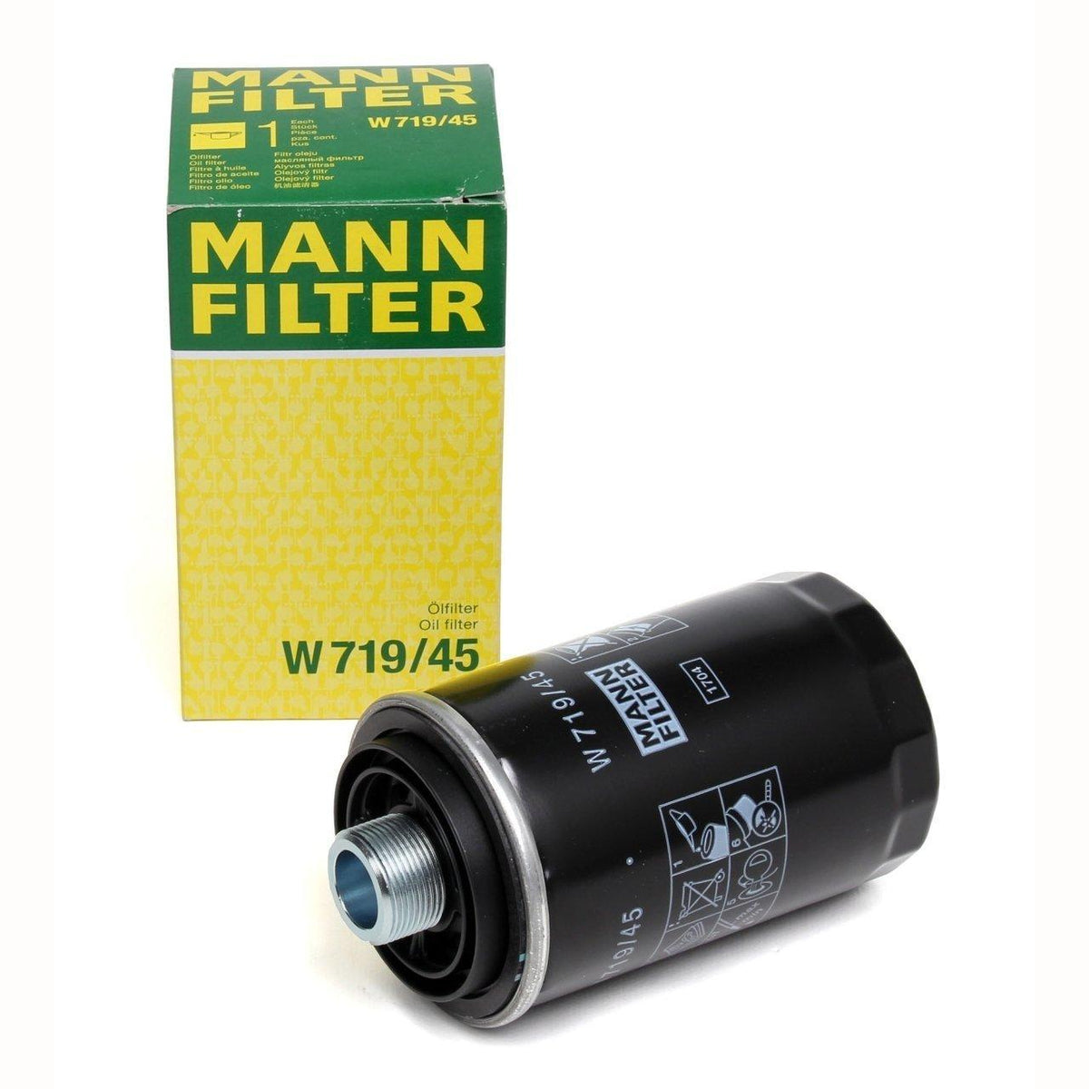 Mann W719-45 Oil Filter for Audi A4 2008-2014 - Fits 1.8/2.0 TFSI — Oil Filters