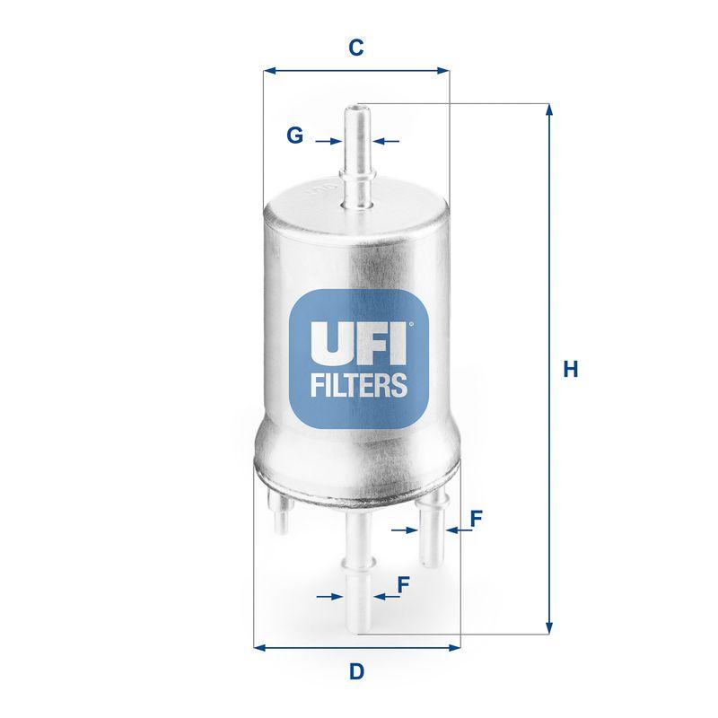 Ufi 31.832.00 Fuel Filter 3 Bar VW Polo IV (9N) 1.4 01-08 Golf IV-V-VI/Jetta/Octavia/A3/Ibiza/Fabia — Fuel Delivery
