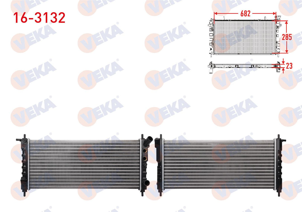 Veka 16-3236 Su Radiator Mechanical Opel Corsa B 1.0i 12V M-T 1993-2000 — Radiators & Fans