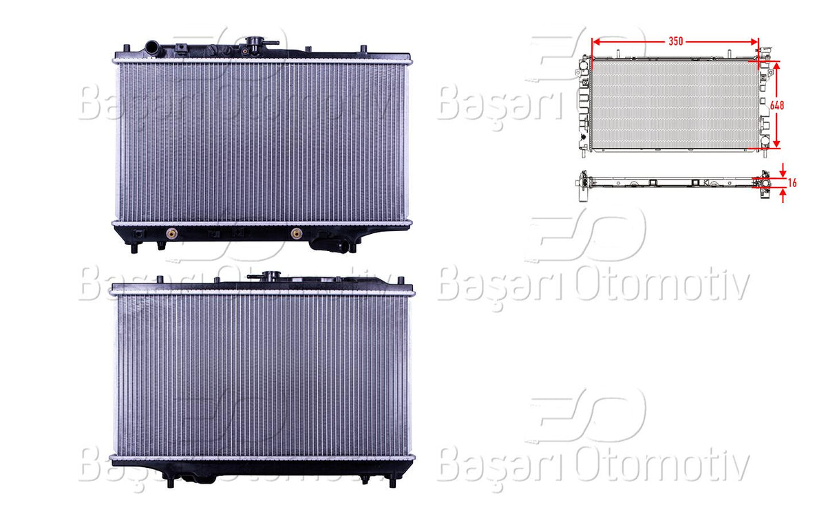 Wisco 3113761-00 Water Radiator Brazing At 350X648x16 Mazda 323 F 1.6I. 1.8I Hb 89-94 — Radiators & Fans