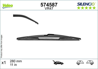 Valeo 574587 Silencio Wiper Rear Lhd Rhd Vr47 (X1)