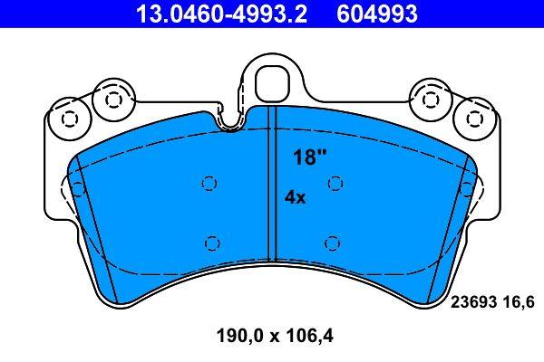 ATE 13.0460-4993.2 Front Brake Pad VW Touareg 7L / Audi Q7 4L / Cayenne 02-18 — Brake Pads