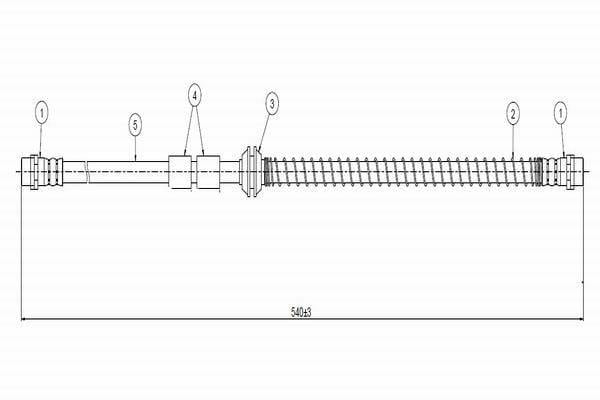 CAVO Brake Hose C900.222.A for Touareg 02-10, Q7 06-, Cayenne — Brake Hydraulics