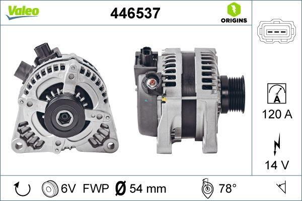 VALEO 446537 Alternator - 120A 14V for Ford Focus, Fiesta, CMax — Starting & Charging