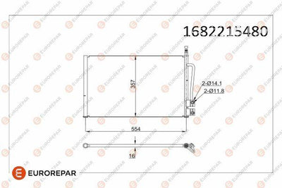 Eurorepar 1682215480 A/C Condenser Ford Fiesta V / Fusion 1.4 Gasoline-Diesel / Mazda 2 (DY) 2002 — Condensers & Evaporators