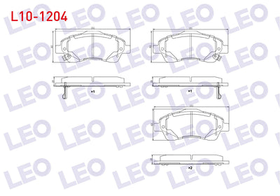 LEO L10-1204 Brake Pad Front with Wear Indicator Toyota Avensis (T25) 1.6 Vvt-I 2003-2008 / Toyota Avensis (T25) — Brake Pads