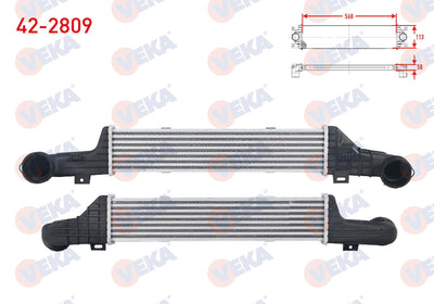 Veka 42-2809 Turbo Radiator (Intercooler) Mercedes E Series (W210) E 200-E 200 CDI-E 220 CDI-E 270 CDI 199 — Radiators & Fans