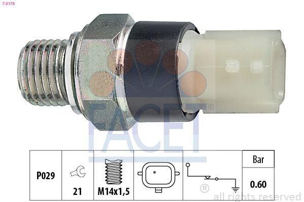 FACET Oil Pressure Switch - Compatible with Renault Clio, Nissan Micra, Opel Movano — Switches & Relays