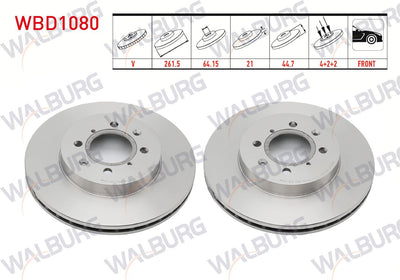 WALBURG WBD1080 Brake Disc Front Air 4 Bjn 261, 5X21x64 and 2 more models — Brake Rotors & Drums