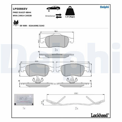 Delphi LP5086EV Brake Pad (Electric) — Brake Pads