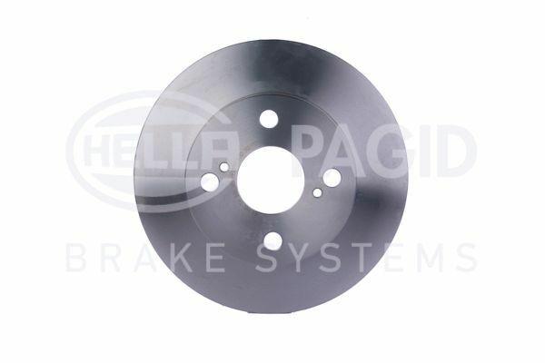 HELLA Pagid Brake Disc 8DD355111-711 - Rear Solid (240-4) for Toyota Corolla (1990-2002) — Brake Rotors & Drums