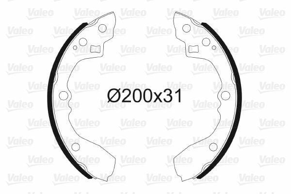 Valeo 564178 Brake Shoe for Kia Rio — Brake Cables & Hardware