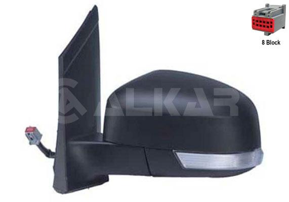 Alkar 6121401 Outer Rear View Mirror Left Electric Aspheric Heated with Turn Signal Ford Focus II 2008-2011